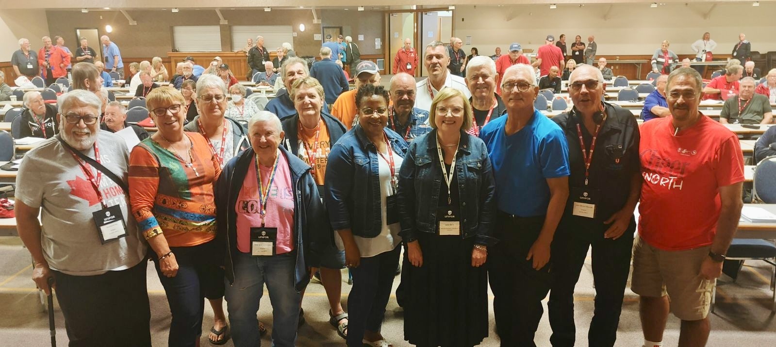 Lana Payne posing with the retired workers executive committee