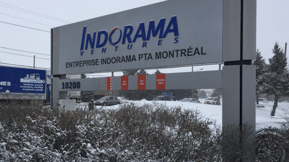 Exterior sign at the Indorama plant 