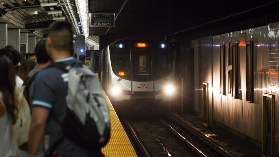 Train approaching TTC platform