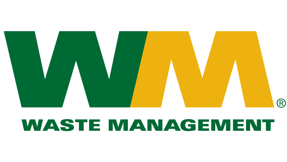 Logo de Waste Management WM en vert et jaune.